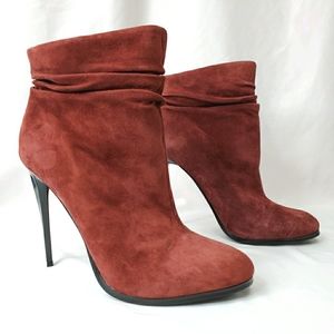 ALDO Wine Colored Slouchy Suede Stiletto Booties
